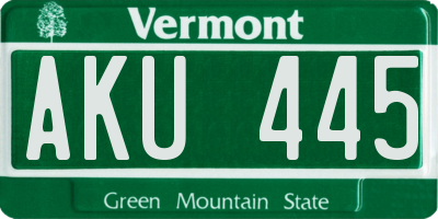 VT license plate AKU445