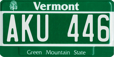 VT license plate AKU446
