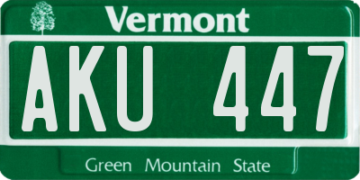 VT license plate AKU447