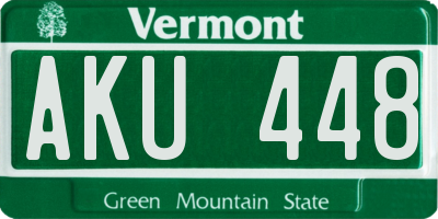 VT license plate AKU448