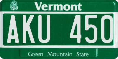 VT license plate AKU450
