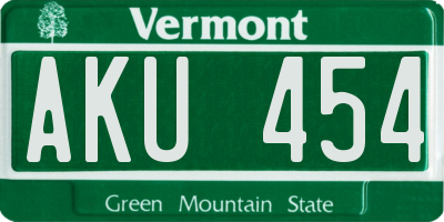 VT license plate AKU454