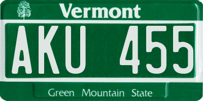 VT license plate AKU455