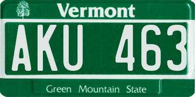 VT license plate AKU463