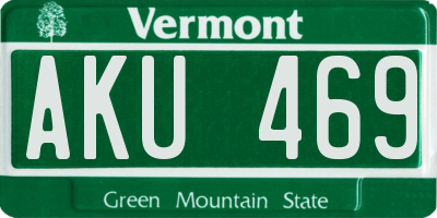 VT license plate AKU469