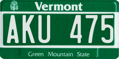 VT license plate AKU475