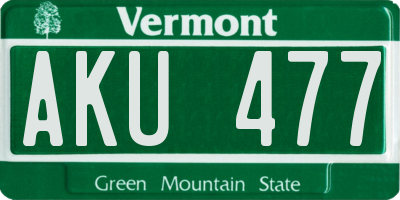 VT license plate AKU477