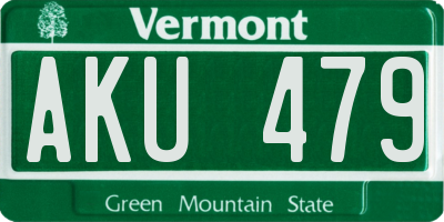 VT license plate AKU479