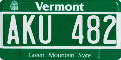 VT license plate AKU482