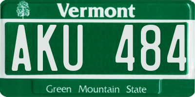 VT license plate AKU484