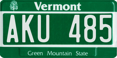 VT license plate AKU485