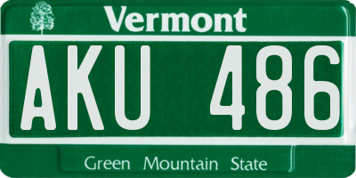 VT license plate AKU486