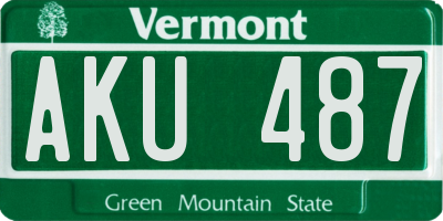VT license plate AKU487