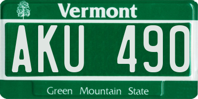 VT license plate AKU490