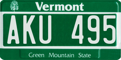 VT license plate AKU495