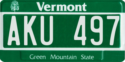 VT license plate AKU497