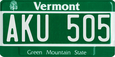 VT license plate AKU505