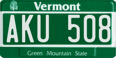 VT license plate AKU508