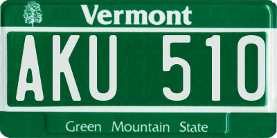 VT license plate AKU510