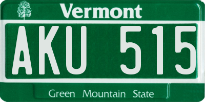 VT license plate AKU515