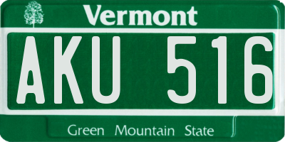 VT license plate AKU516