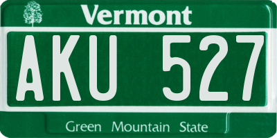VT license plate AKU527