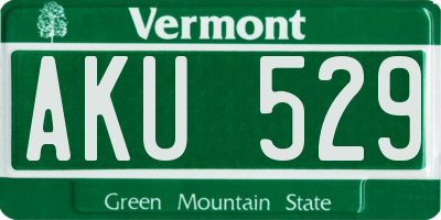 VT license plate AKU529