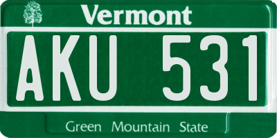 VT license plate AKU531