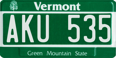 VT license plate AKU535