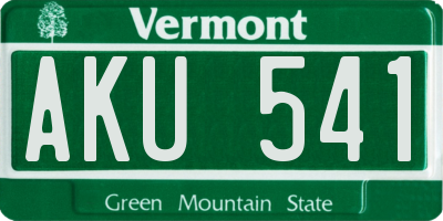 VT license plate AKU541