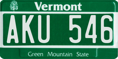 VT license plate AKU546
