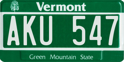 VT license plate AKU547