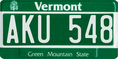 VT license plate AKU548