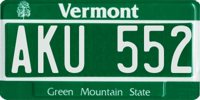 VT license plate AKU552