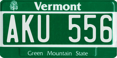 VT license plate AKU556