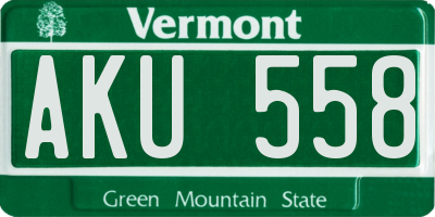 VT license plate AKU558