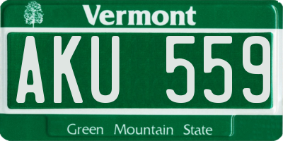 VT license plate AKU559