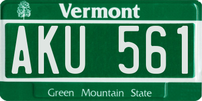 VT license plate AKU561