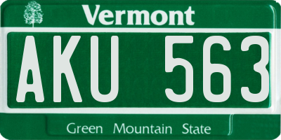 VT license plate AKU563
