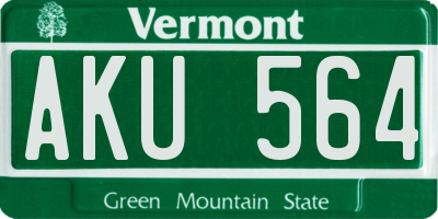 VT license plate AKU564