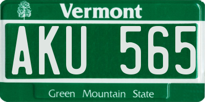 VT license plate AKU565