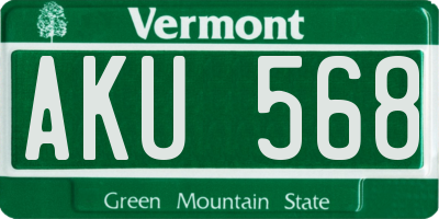 VT license plate AKU568
