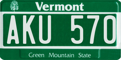 VT license plate AKU570