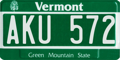 VT license plate AKU572