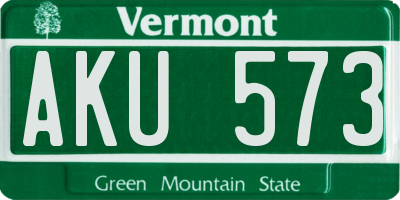 VT license plate AKU573