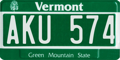 VT license plate AKU574