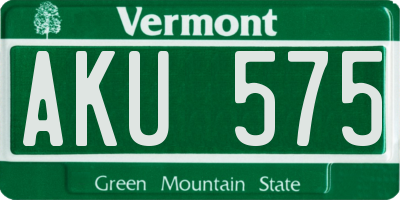VT license plate AKU575