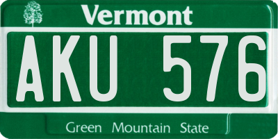 VT license plate AKU576