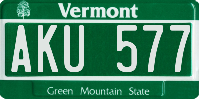 VT license plate AKU577