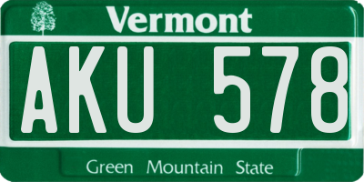 VT license plate AKU578